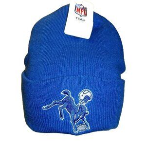 Indianapolis Colts Mens Vintage Throwback Logo Cuffed Beanie Winter Hat …